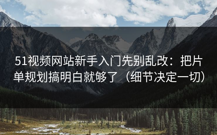 51视频网站新手入门先别乱改：把片单规划搞明白就够了（细节决定一切）