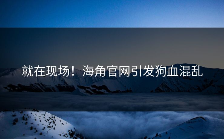 就在现场！海角官网引发狗血混乱