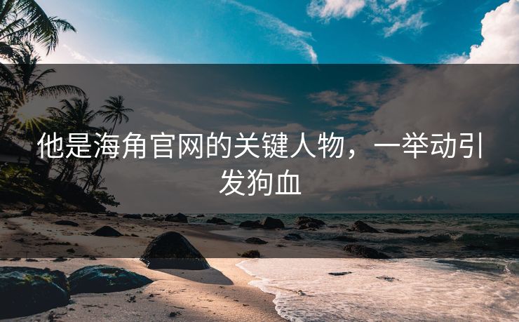 他是海角官网的关键人物，一举动引发狗血