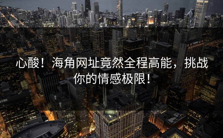 心酸！海角网址竟然全程高能，挑战你的情感极限！