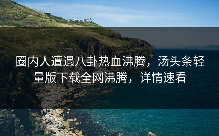 圈内人遭遇八卦热血沸腾，汤头条轻量版下载全网沸腾，详情速看