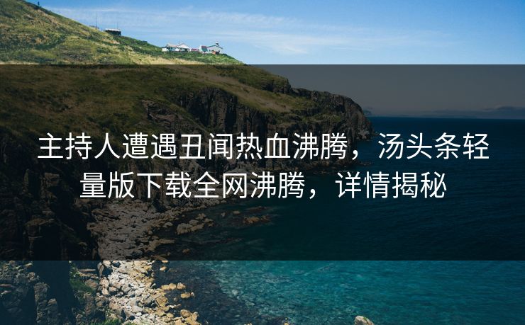 主持人遭遇丑闻热血沸腾，汤头条轻量版下载全网沸腾，详情揭秘