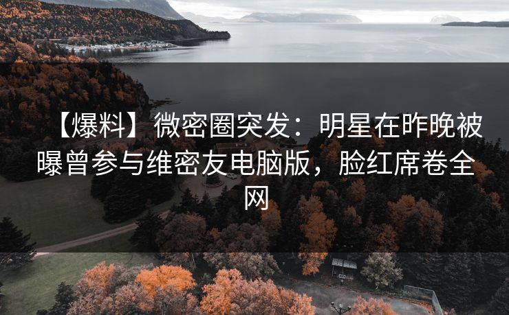 【爆料】微密圈突发：明星在昨晚被曝曾参与维密友电脑版，脸红席卷全网