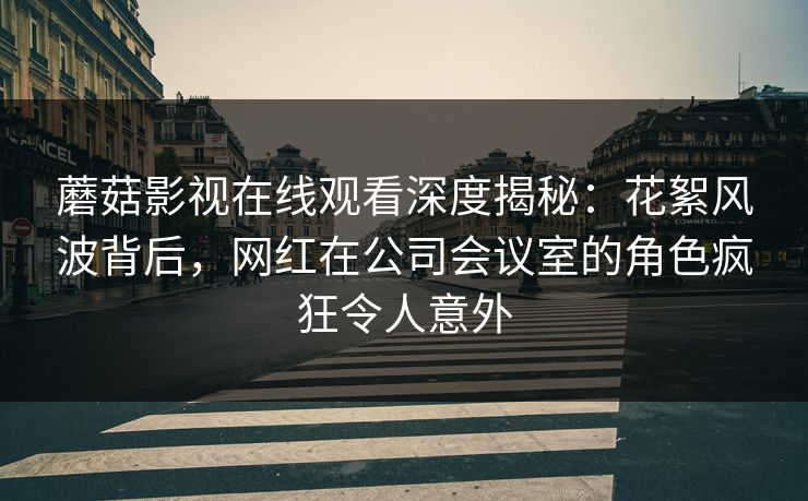 蘑菇影视在线观看深度揭秘：花絮风波背后，网红在公司会议室的角色疯狂令人意外