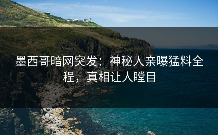 墨西哥暗网突发：神秘人亲曝猛料全程，真相让人瞠目