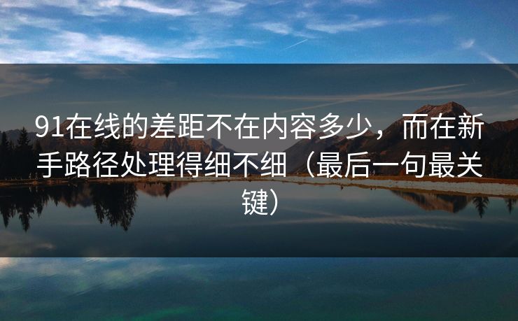 91在线的差距不在内容多少，而在新手路径处理得细不细（最后一句最关键）